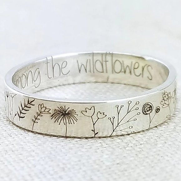 🌼🌷You Belong Among The Wildflowers Sterling Ring - Picture 3 of 3